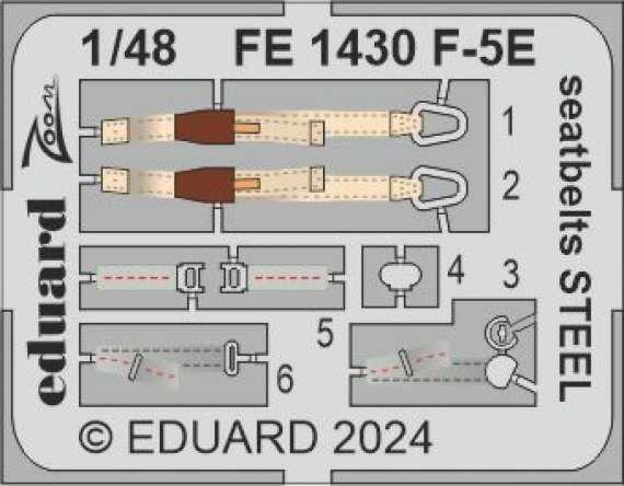 1/48 F-5E seatbelts STEEL for AFV & Eduard