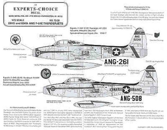 Decals 1/72 Republic F-84E Thunderjet Air National Guard