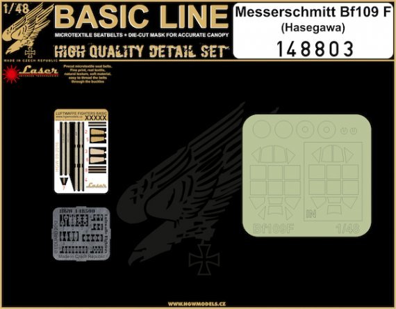 1/48 Messerschmitt Bf 109F Basic Line microplastic seatbelts