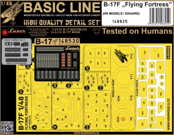 1/48 Boeing B-17F Flying Fortress Seat belts & Paint masks Basic