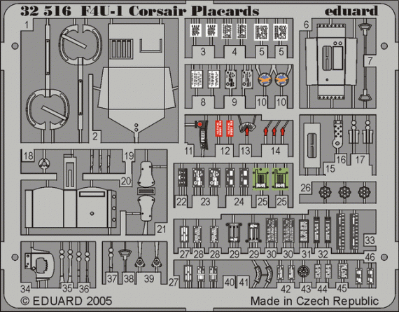 F4U-1 Corsair placards