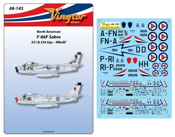 1/48 North-American F-86F Sabre, 331 & 334 Sqns. RNoAF