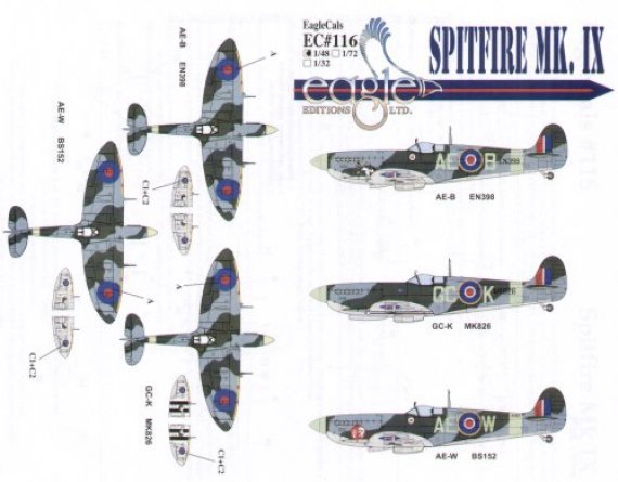 Eagle Cal 1/48 Spitfire Mk.IX RCAF 1943 - 3 marquages