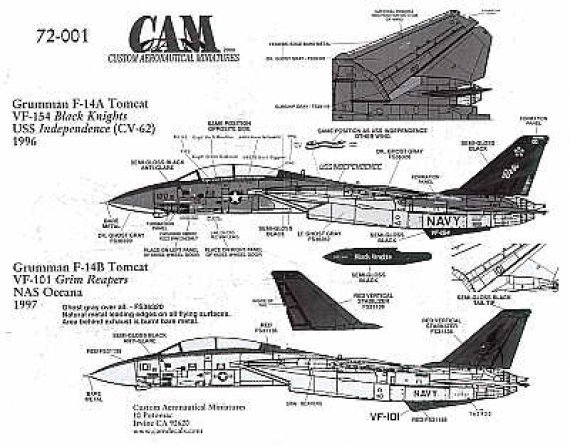 1/72 Grumman F-14A/B Tomcat VF-154, VF-101