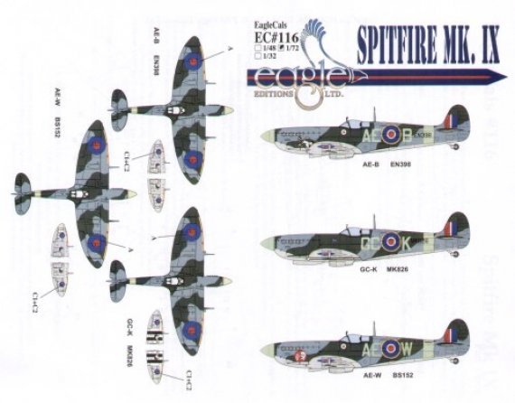 Eagle Cal D�cals 1/72 Spitfire Mk.IX RCAF 1943
