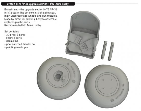 Brassin 1/72 H-75 / P-36 upgrade set ARMA