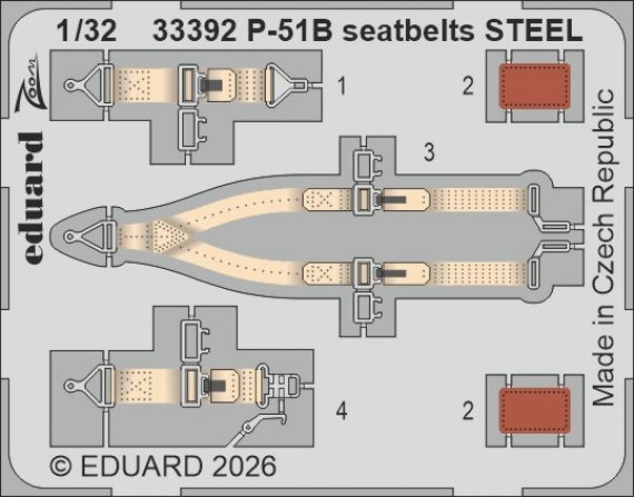 Eduard 1/32 Harnais P-51B Acier