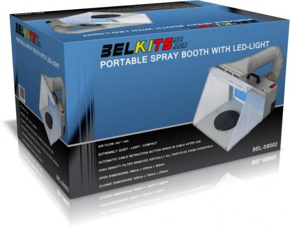 Cabina spray portatile con luce a LED