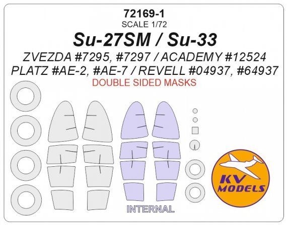 1/72 Sukhoi Su-27SM and Su-33 Double-sided and wheels masks