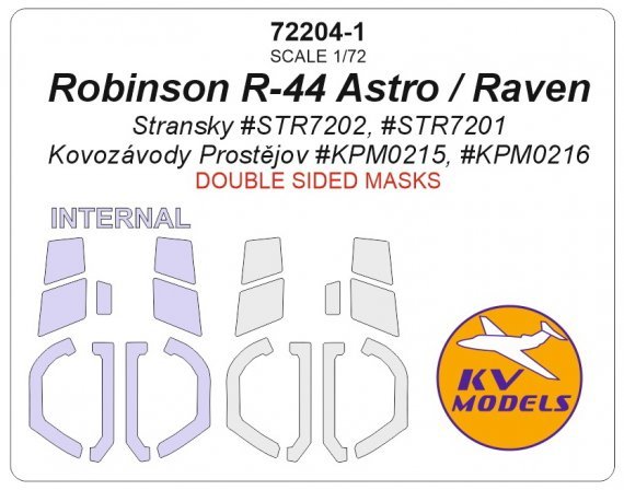 1/72 Robinson R-44 Astro / Raven mask for Stransky