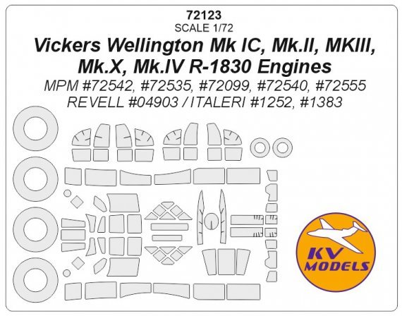 1/72 Vickers Wellington + wheels masks