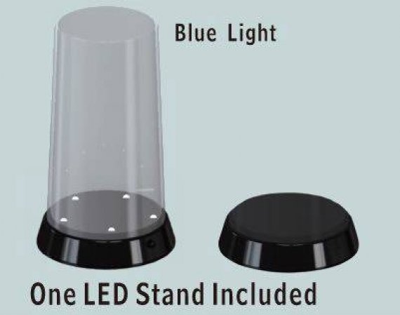 84 x 185mm Flat Top Display Case with optional LED base