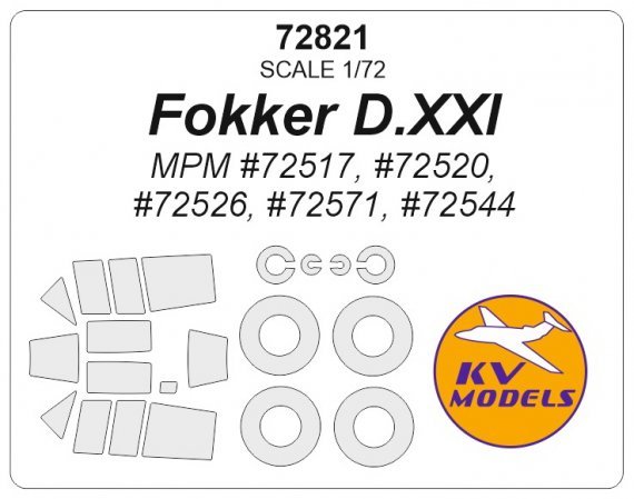 1/72 Fokker D.XXI masks for wheels for Mpm