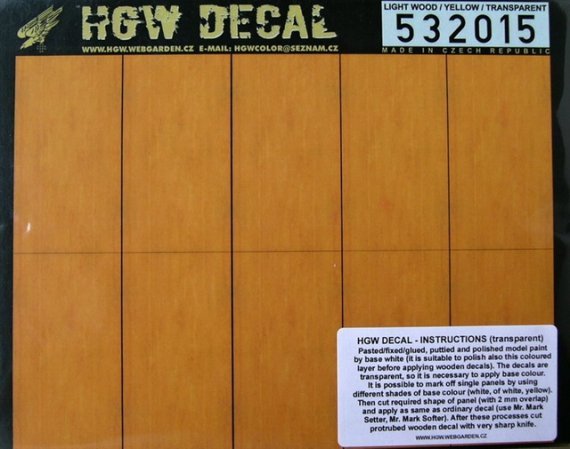 1/32 Decals Light Wood  YELLOW (transpar.) SMALL