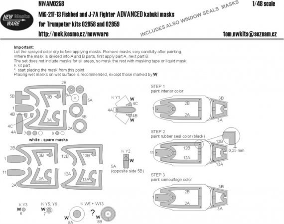 1/48 Mask MiG-21F-13 & J-7A Fighter ADVANCED