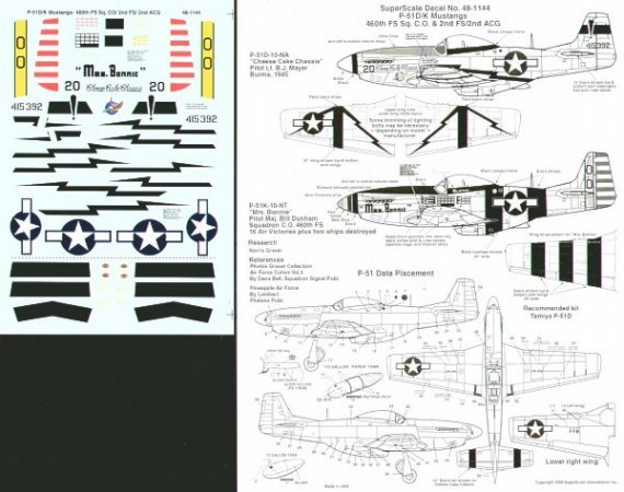 1/48 North American P-51D/K Mustangs, 460FS,