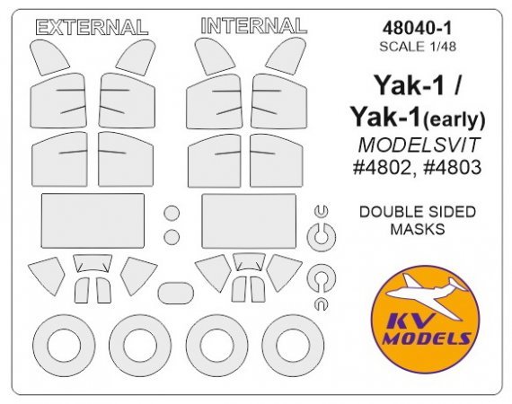 1/48 Yakovlev Yak-1 Double-sided masks & wheels masks