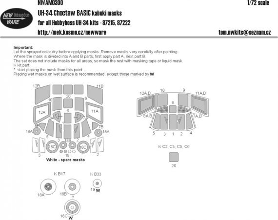 1/72 Mask UH-34 Choctaw BASIC