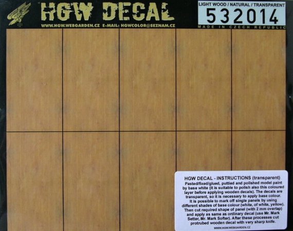 1/32 Decals Light Wood  NATURAL (transpar.) SMALL