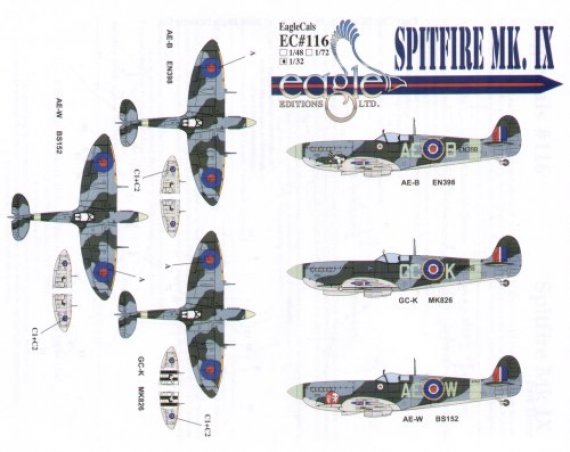 Eagle Cal D�cals 1/32 Spitfire Mk.IX RCAF 1943