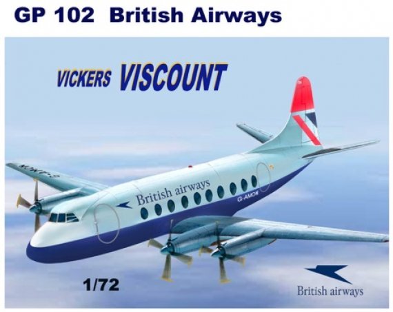 1/72 Vickers Viscount 700 with decals for British Airways