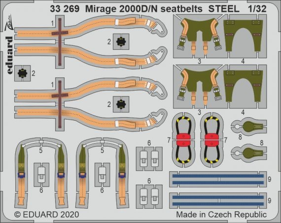1/32 Mirage 2000D/N seatbelts STEEL