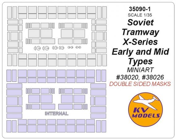 1/35 Soviet Tramway X-Series Early and Mid Types Double masks