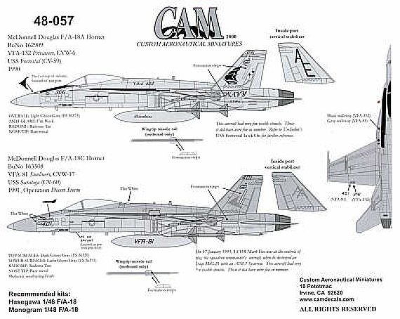 1/48 McDonnell Douglas F/A-18A/C Hornet VFA-132 Privateers, VFA-