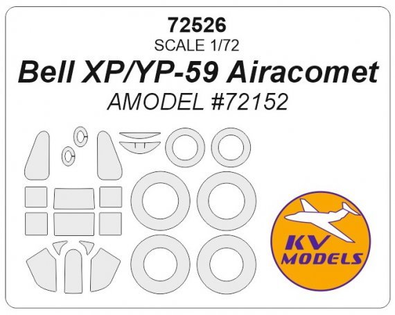 1/72 Bell XP-59/YP-59 Airacomet masks
