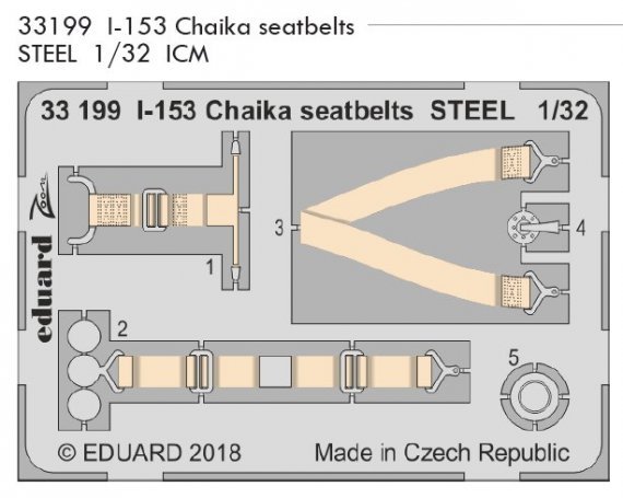 1/32 SET I-153 Chaika seatbelts STEEL