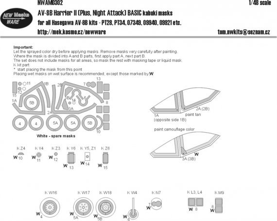 1/48 Mask AV-8B Harrier II BASIC