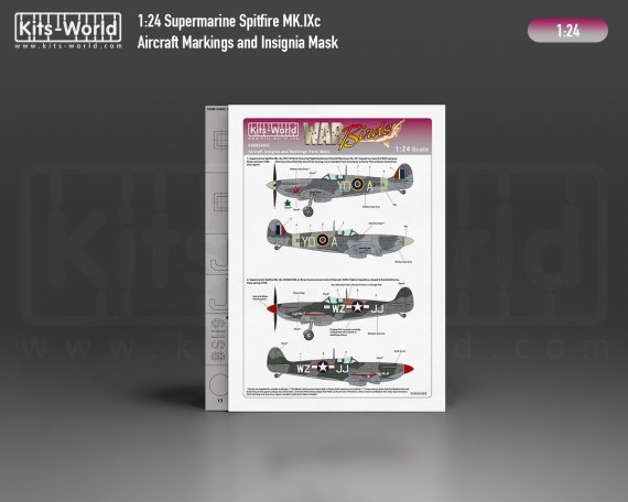1/24 Supermarine Spitfire Mk.IXc Stencil Masks
