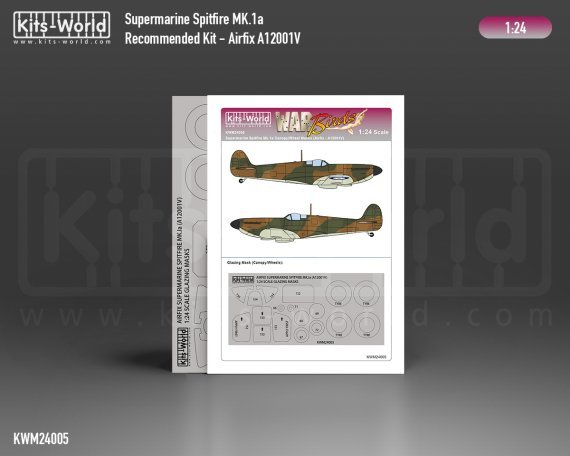 1/24 Supermarine Spitfire Mk.Ia Canopy and Wheels Mask