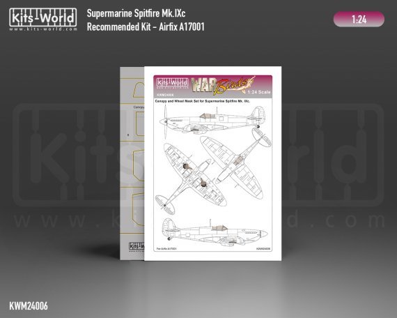 1/24 Supermarine Spitfire Mk.IXc Canopy and Wheel Mask