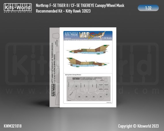 1/32 Northrop F-5E Tiger II CF-5E TigerEye Canopy and Wheel Mask