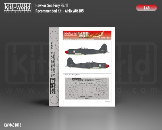 1/48 Hawker Sea Fury FB.11 wheels and canopy paint mask
