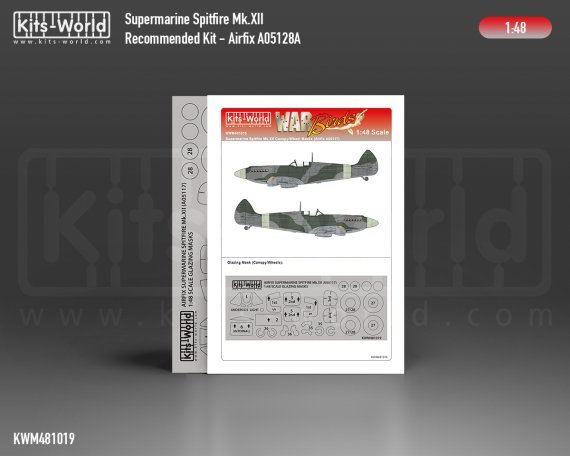 1/48 Supermarine Spitfire Mk.XII wheels and canopy paint mask