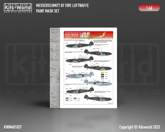 1/48 Bf-109 Luftwaffe Part one Stencil Mask And Decal set