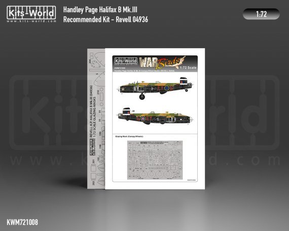 1/72 Handley-Page Halifax B Mk.III wheels and canopy paint mask