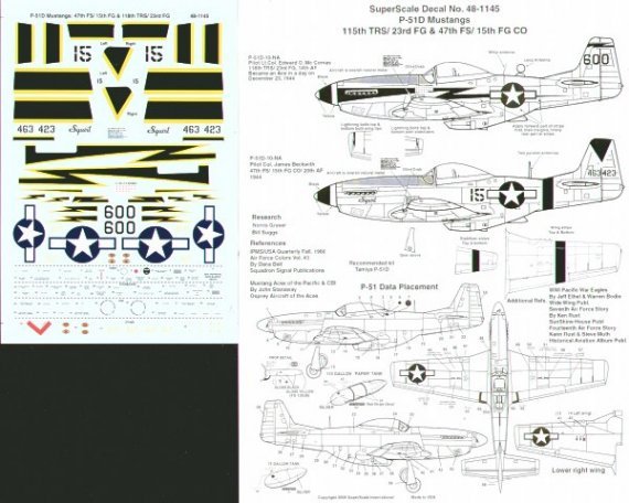 1/48 North American P-51D Mustangs, 115TRS/23FG, 47FS/15FG