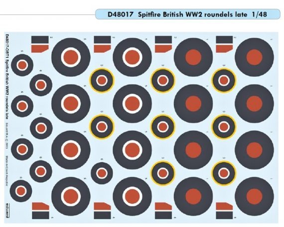 1/48 Spitfire British WW2 roundels late