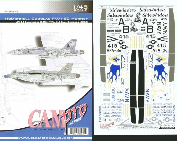 CAM PRO 1/48 F/A-18C Decals VFA-86 & VFA-146
