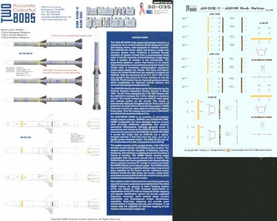 1/32 AIM-120/AGM-88 Missile Markings