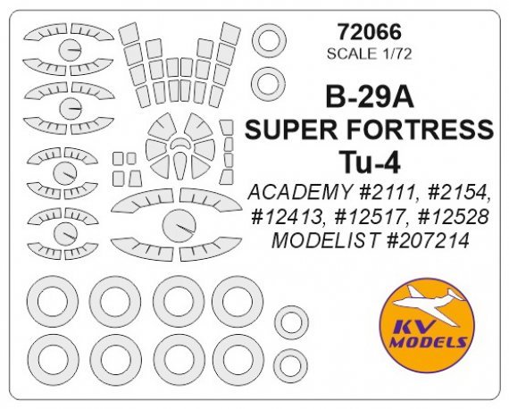 1/72 Boeing B-29A Super FORTRESS, Tupolev Tu-4 + wheels masks