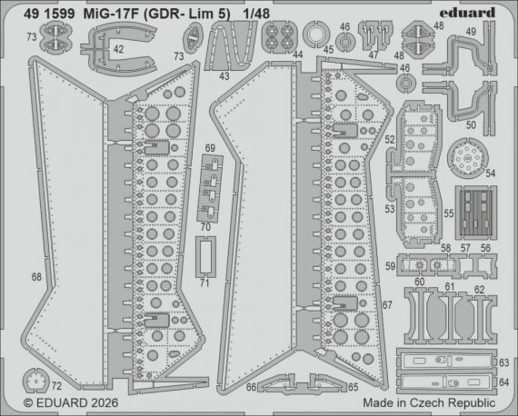 Eduard 1/48 MiG-17F RDA Lim 5 Set per Kinetic