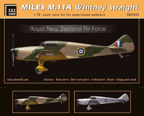 1/72 Miles M.11A Whitney Straight Royal New Zealand Air Force