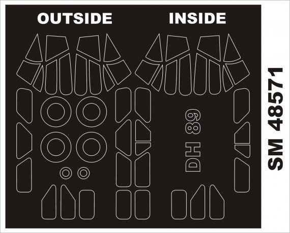 1/48 De Havilland DH-89 Dragon Rapide mask for Armory