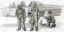 1/72 Two Fouga Magister Pilots and a Mechanic image 1