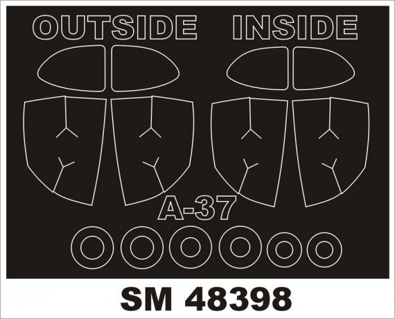 1/48 Cessna A-37A Dragonfly Canopy Masks (for Trumpeter)