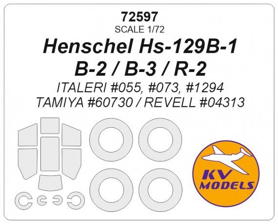 1/72 Henschel Hs-129 B-1 / B-2 / B-3 / R-2 masks for Italeri